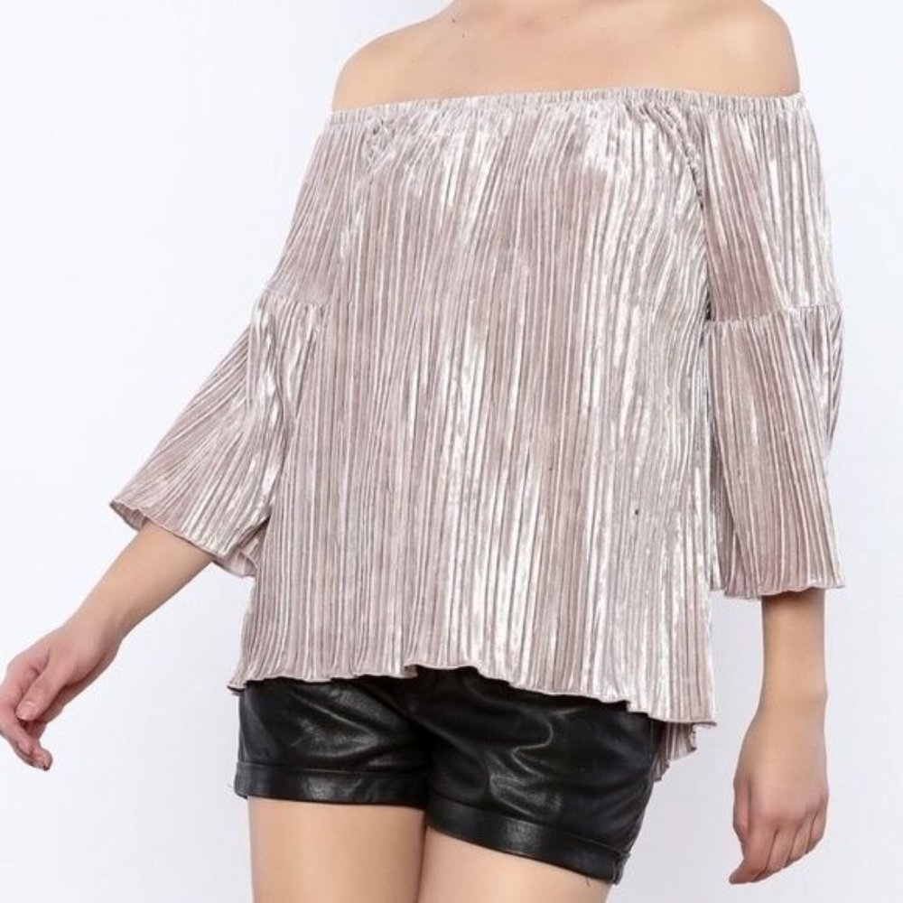 Tyche ~ Black velvet off shoulder top